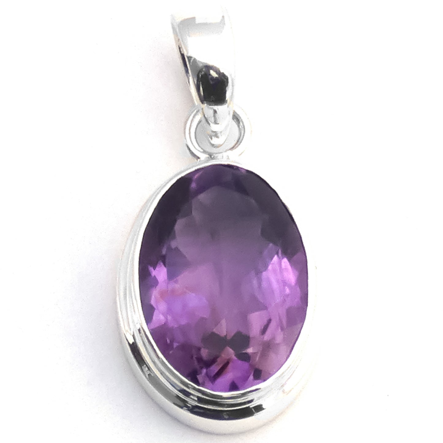 Sterling silver and amethyst pendant.