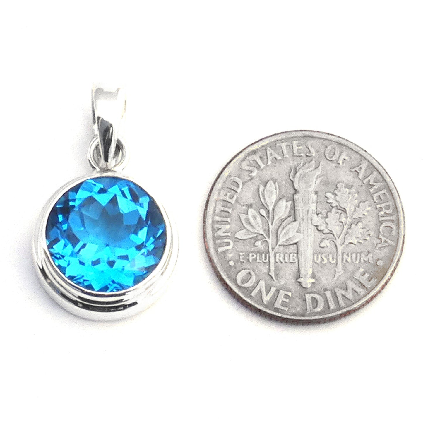 Comparison photo showing the size of the gemstone.