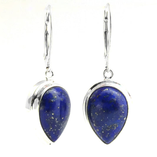 E745LA SPECIAL EDITION Earrings with 10x14 Pear Lapis Lazuli Gemstones