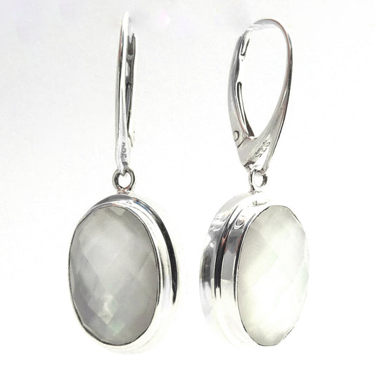E745MPF SPECIAL EDITION Earrings with 10x14mm Oval Mother of Pearl Doublets