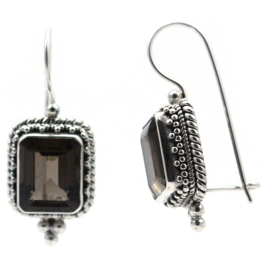 E029XSQ LIMITED .925 Sterling Silver and Smokey Topaz Earrings