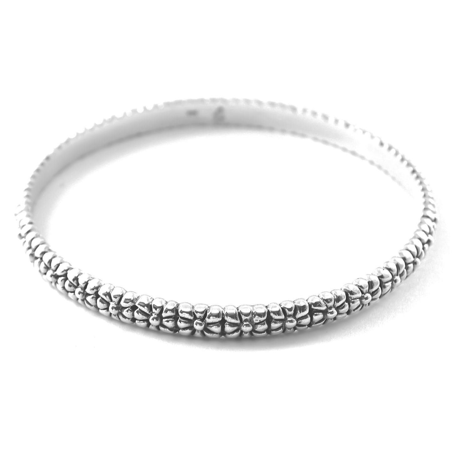 Sterling silver floral pendant.