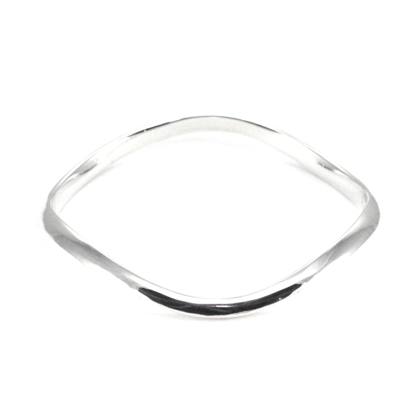 Wavy smooth finish silver bangle bracelet.