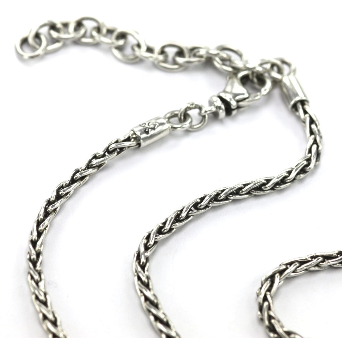 N100 18-20" .925 Sterling Silver Handmade Wheat Chain