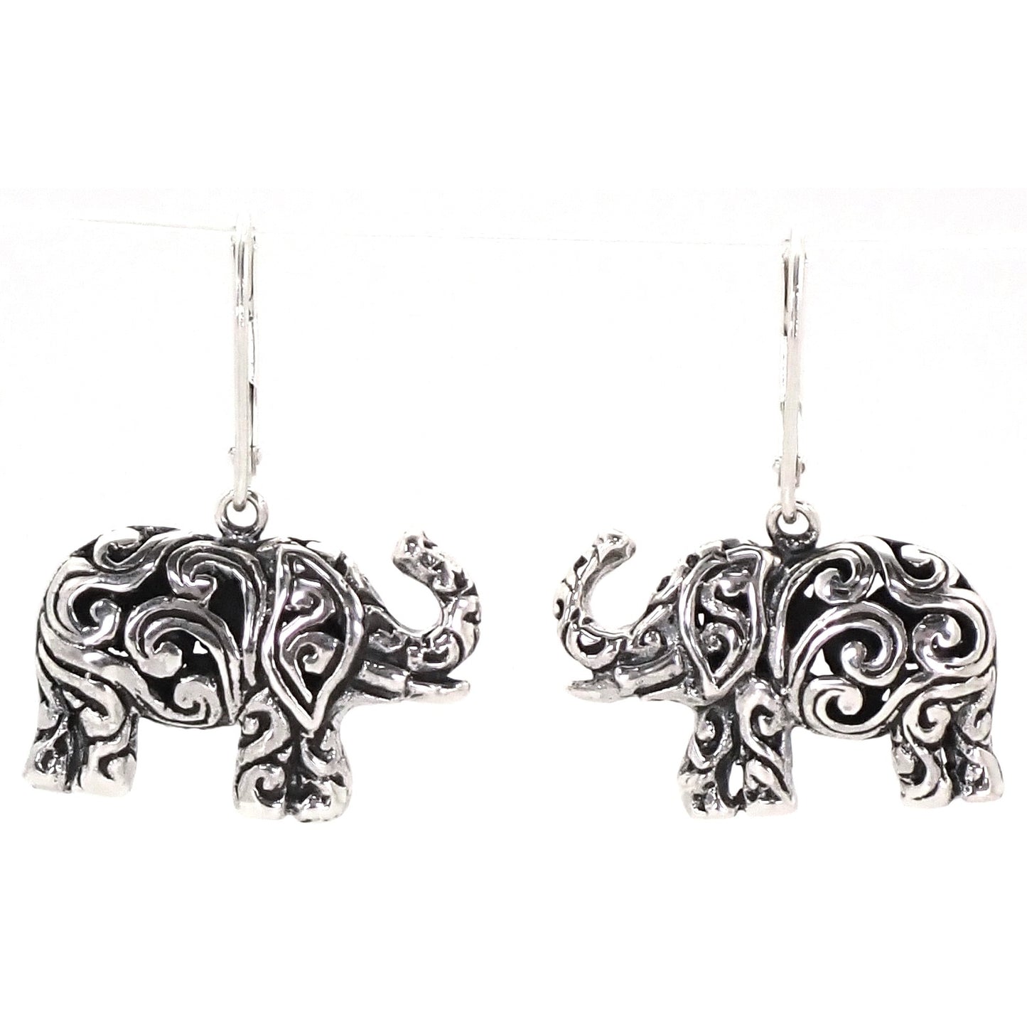 Sterling silver elephant earrings.