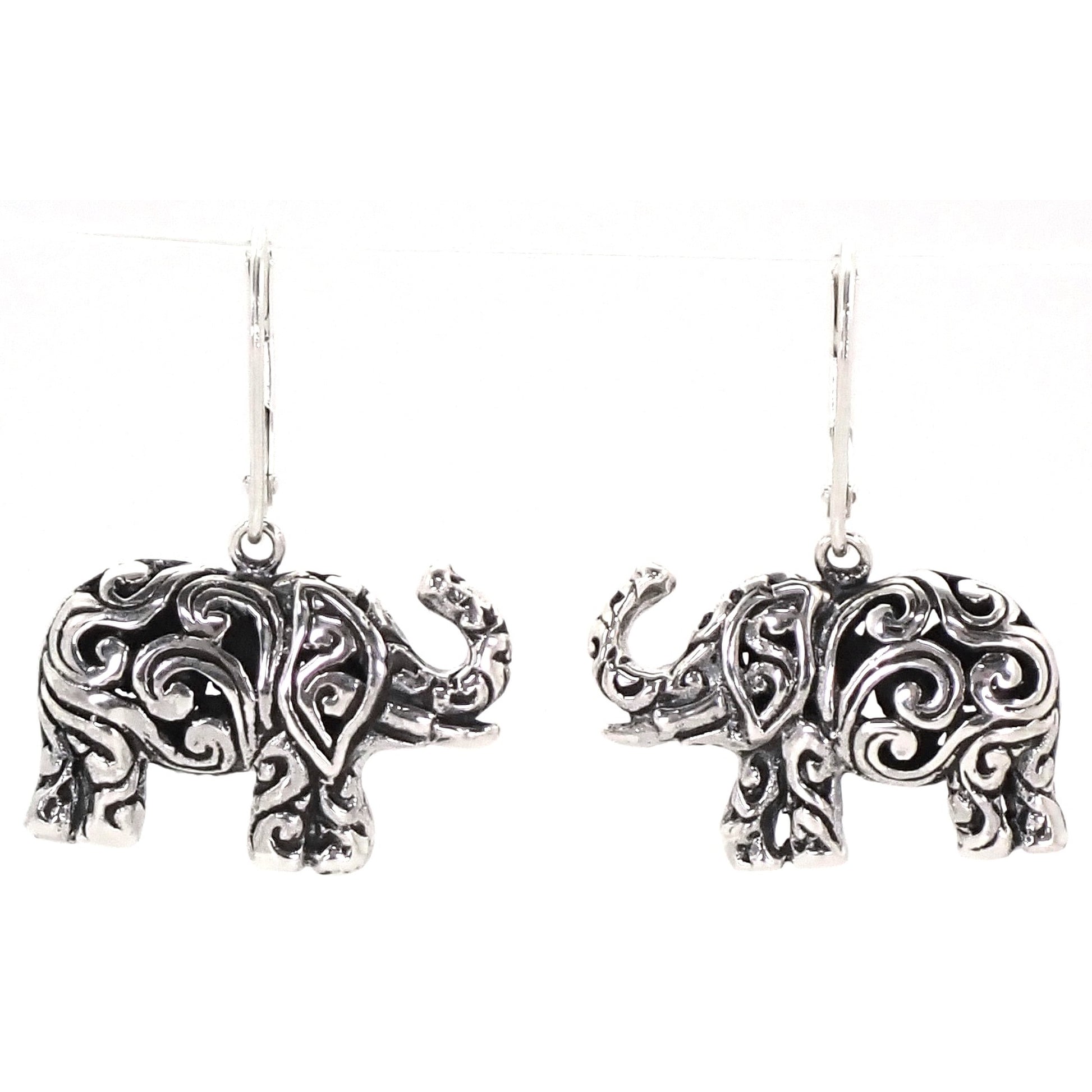 Sterling silver elephant earrings.