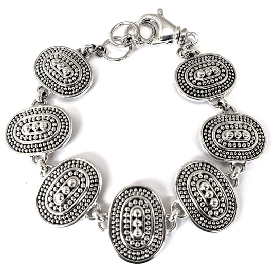 Sterling silver link bracelet.