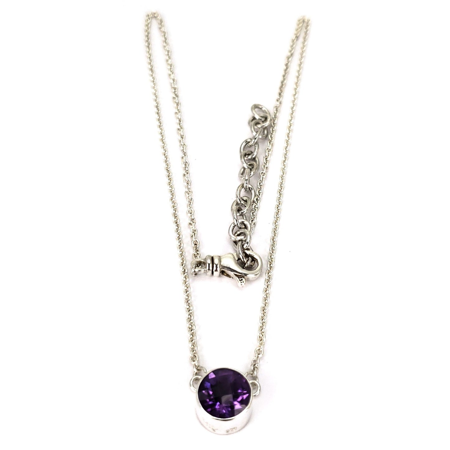 Sterling silver and amethyst necklace.