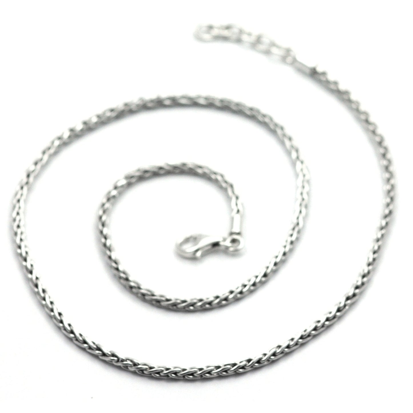 Sterling silver wheat chain necklace.