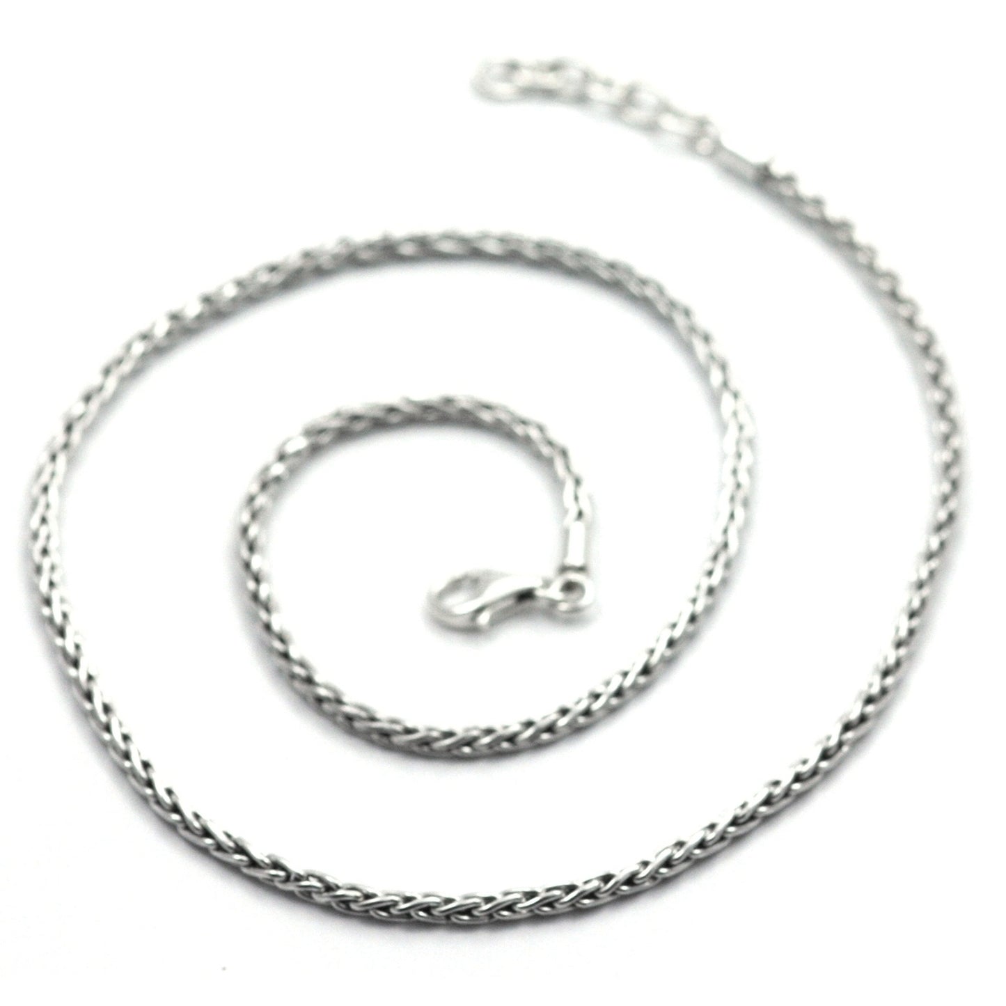 N100 20-22" .925 Sterling Silver Handmade Wheat Chain