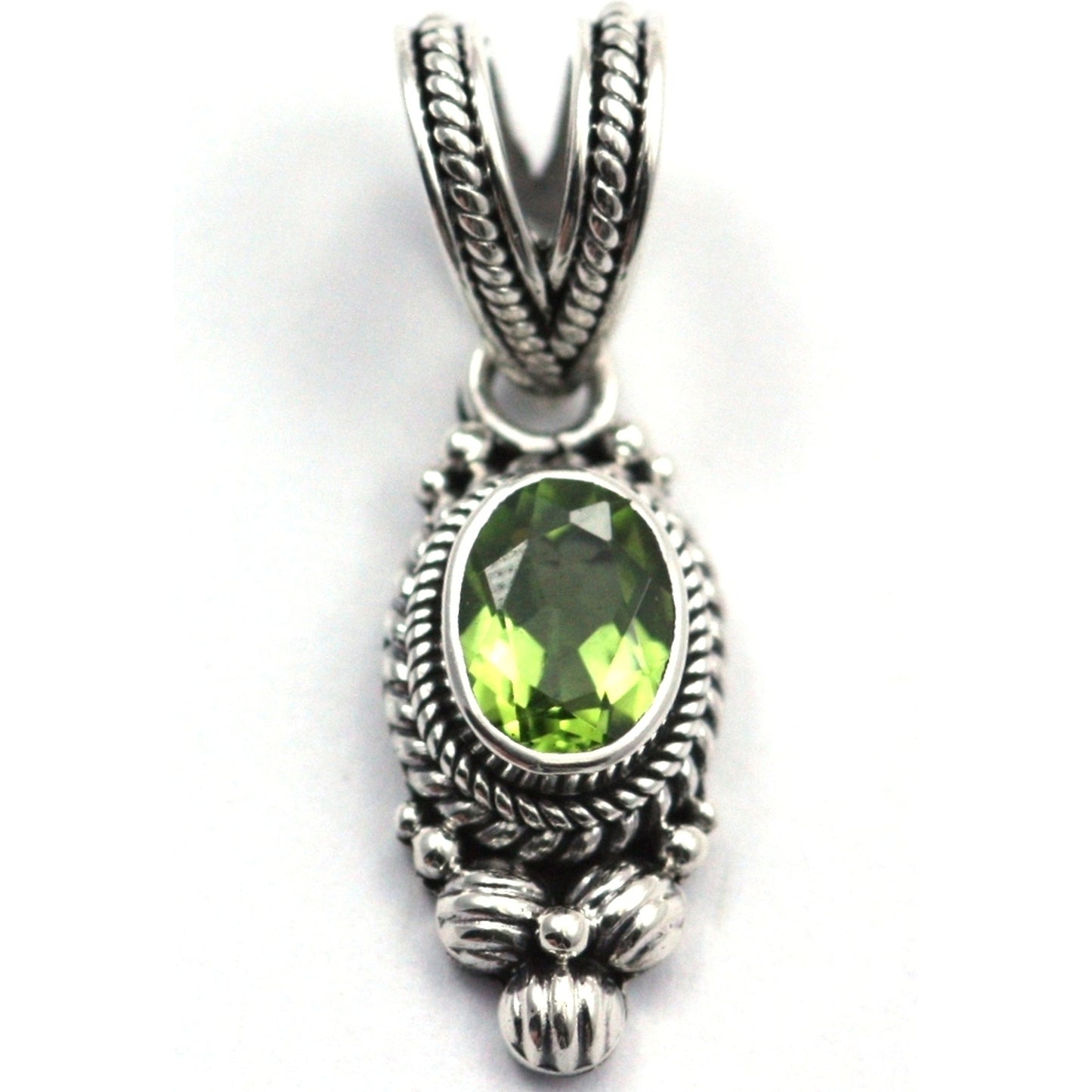 Sterling silver and peridot pendant.