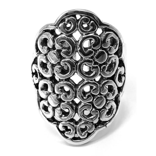Sterling silver floral ring.
