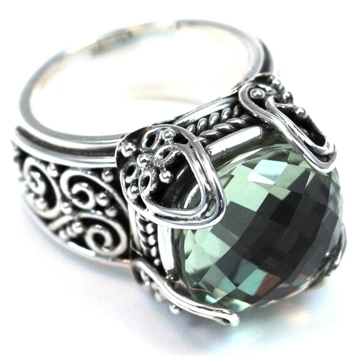 R243GA PADMA Ring with Bold Green Amethyst