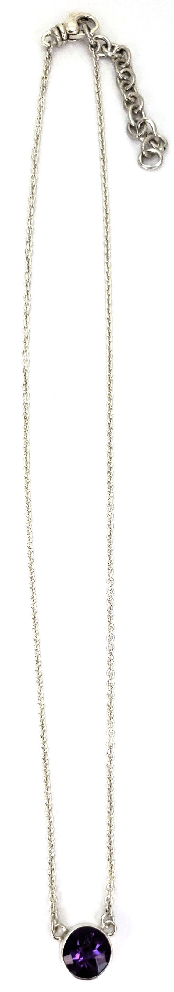 Sterling silver and amethyst necklace.
