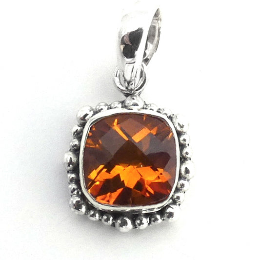 P005CT PADMA .925 Sterling Silver Pendant with Citrine