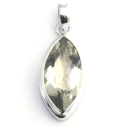 Sterling silver earrings with green amethyst gemstones.