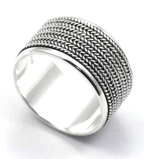 Sterling silver spinner ring.