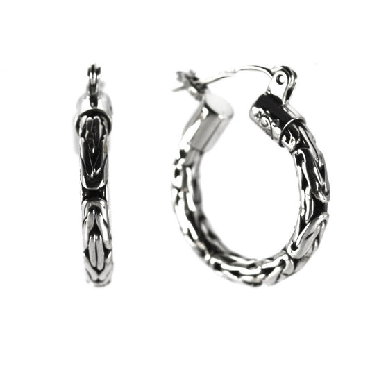 E218 LIMITED .925 Sterling Silver Small Byzantine Hoops