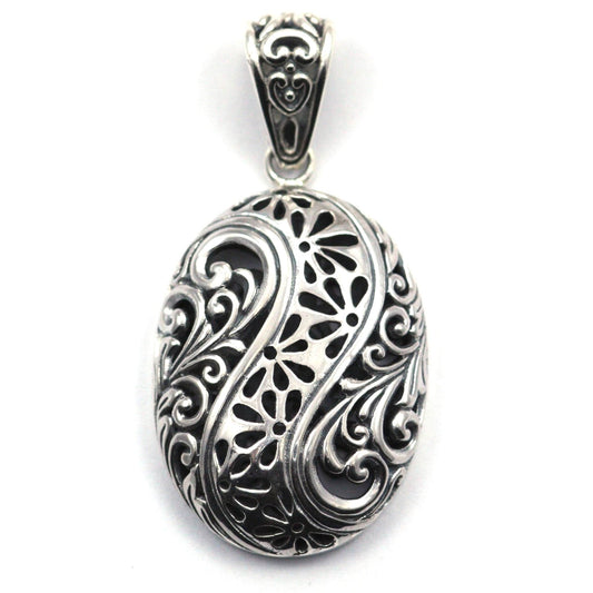 P501 LIMITED .925 Sterling Silver Ornate Filigree Oval Pendant