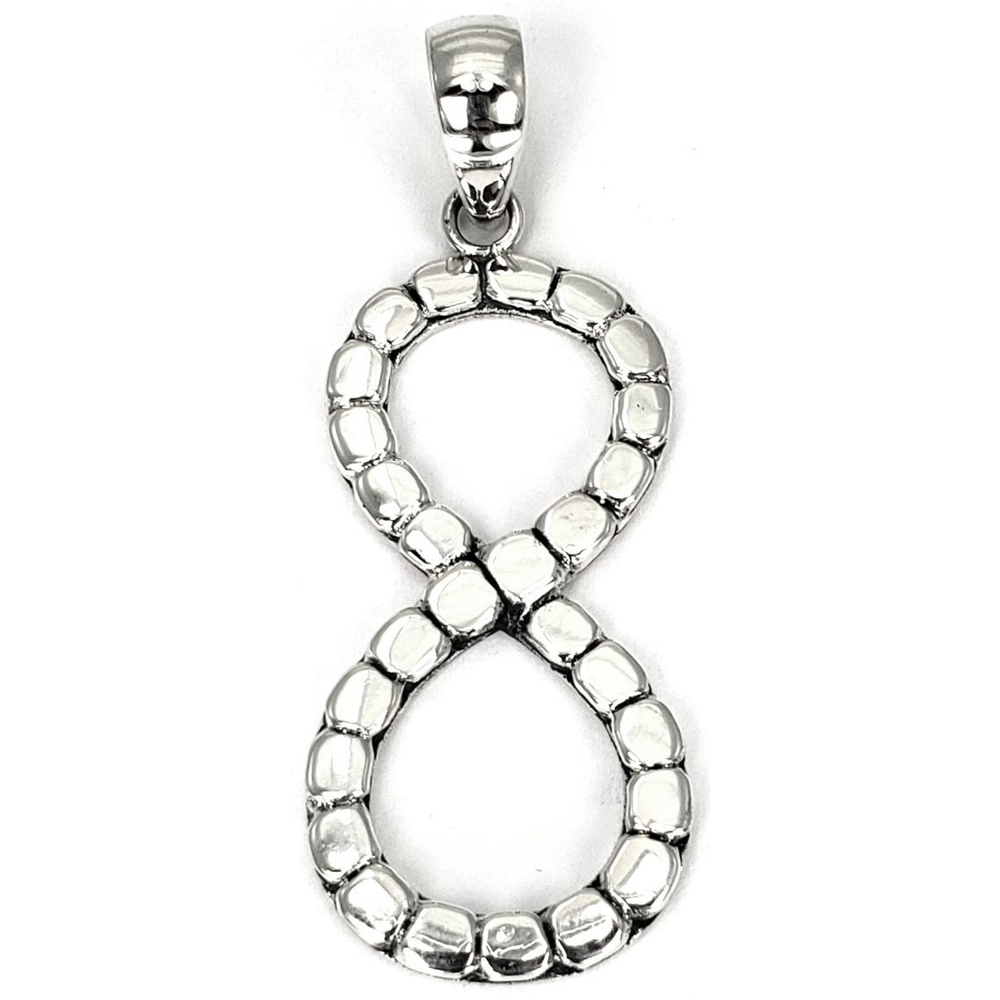 Sterling silver infinity symbol pendant.