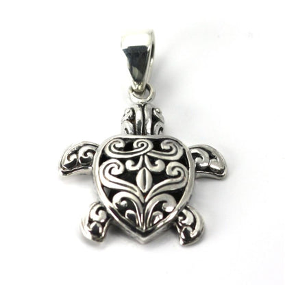 P760 KASI .925 Sterling Silver Bali Turtle Pendant