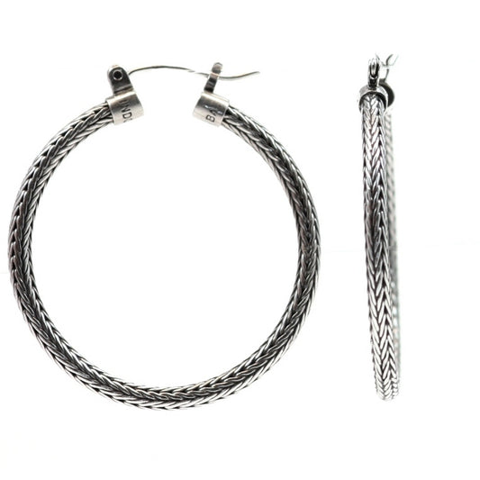 Sterling silver hoop earrings. 