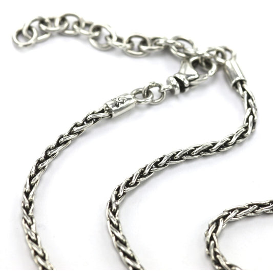 Sterling silver wheat chain necklace.