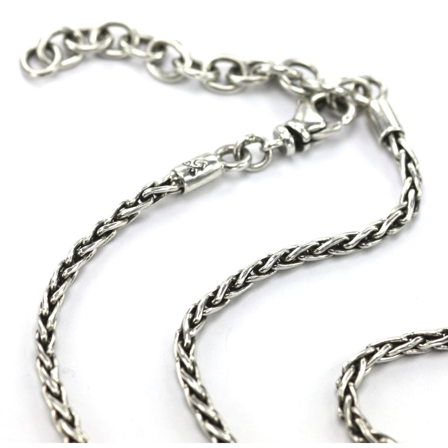 Sterling silver wheat chain necklace.