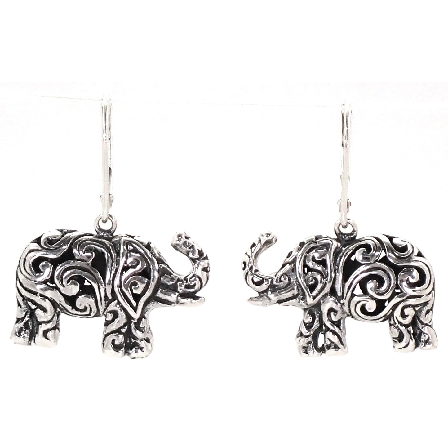 E780 KASI Sterling Silver Elephant Earrings