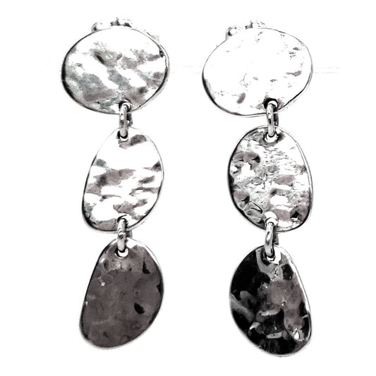 E718s DASA .925 Sterling Silver Hammered Dangle Earrings from Bali