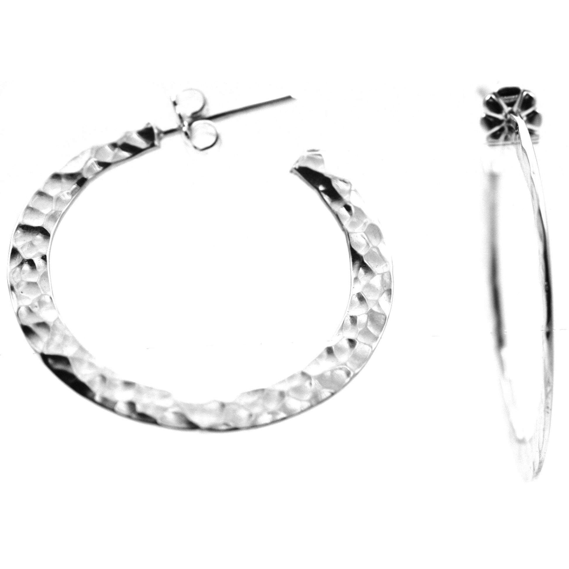Sterling silver mirror dome earrings.