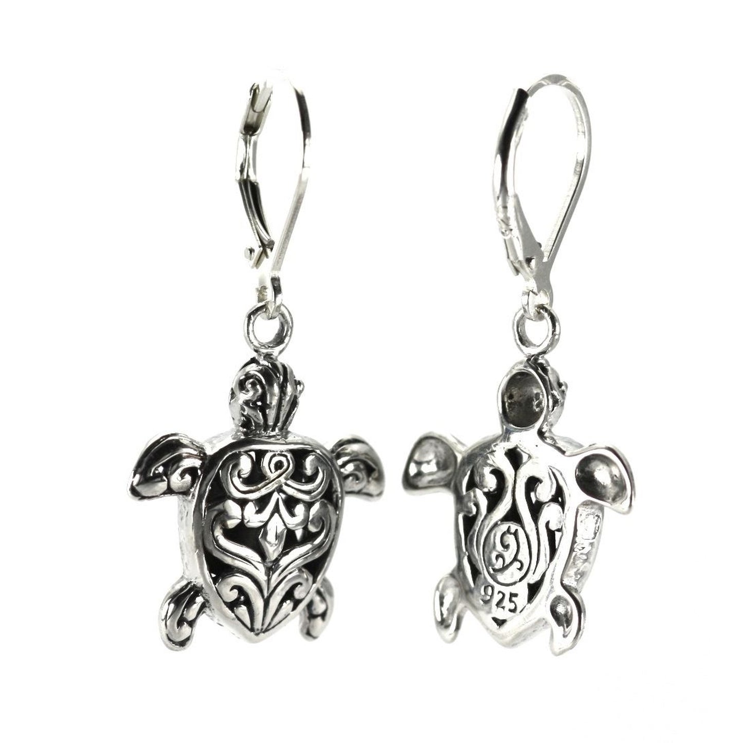 Sterling silver turtle earrings