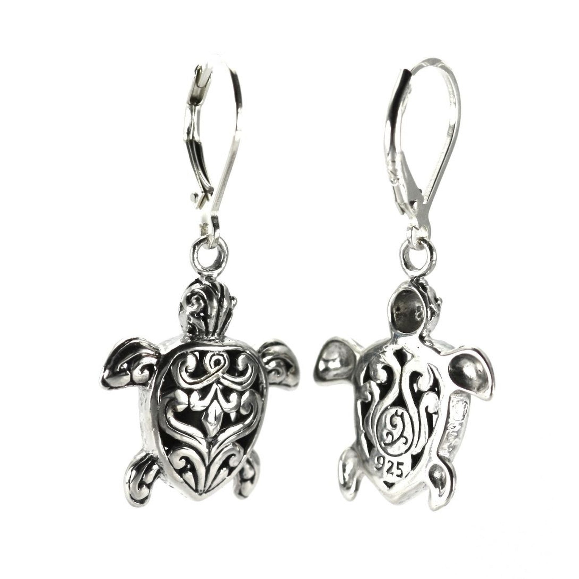 Sterling silver turtle earrings