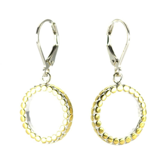 E515G SOHO Sterling Silver Circle Earrings with 18k gold vermeil
