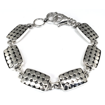 B234 SOHO .925 Sterling Silver Bali Dots Link Bracelet