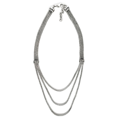 N700 .925 Sterling Silver Three Chain Necklace