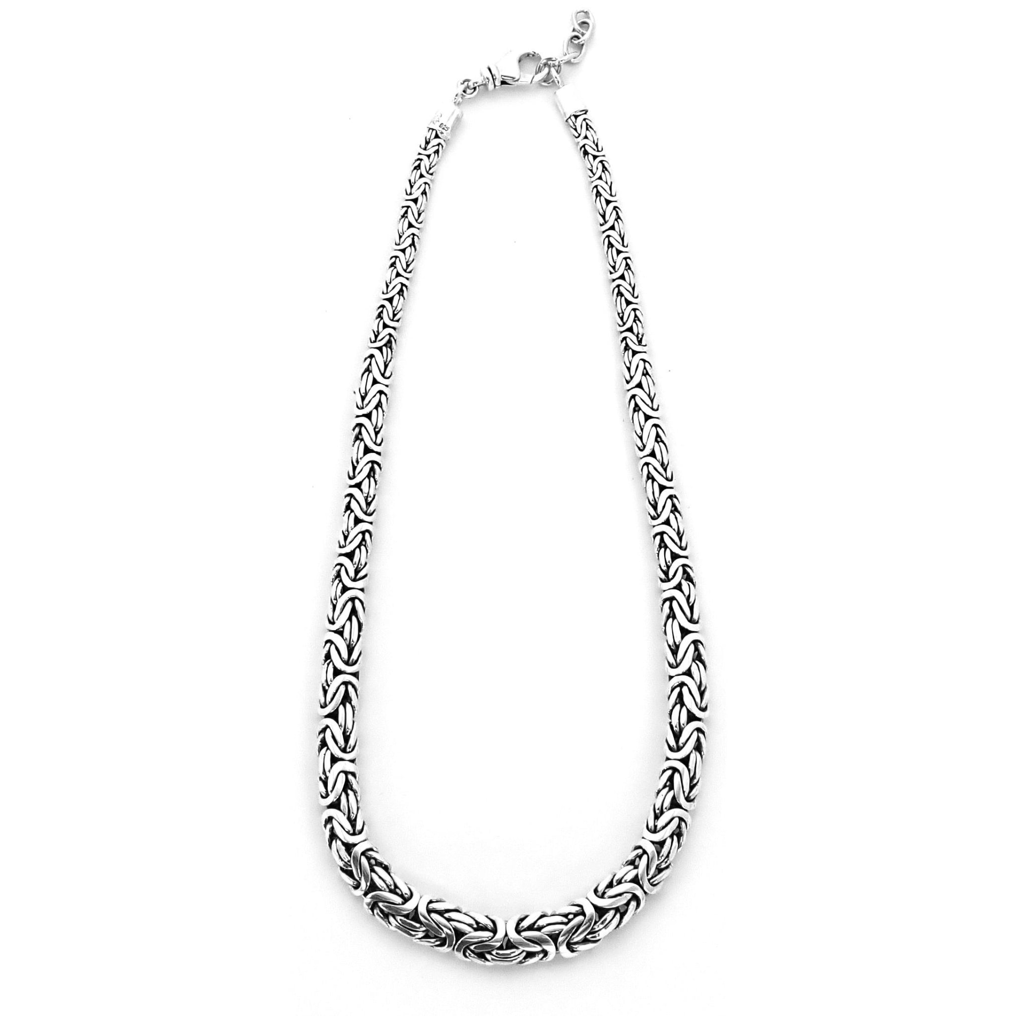 Mens Flat Byzantine Necklace Euro King Chain 925 Sterling Silver 13mm 152GR  24