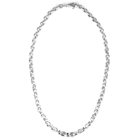 N206 .925 Sterling Silver Rolo Link Bali Necklace