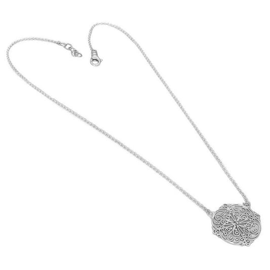 Sterling silver and lightweight chain necklace.