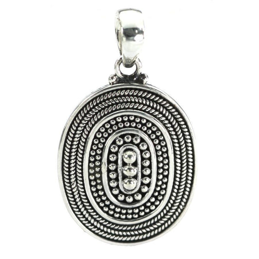 P176 RAYA .925 Sterling Silver Large Beaded Pendant.