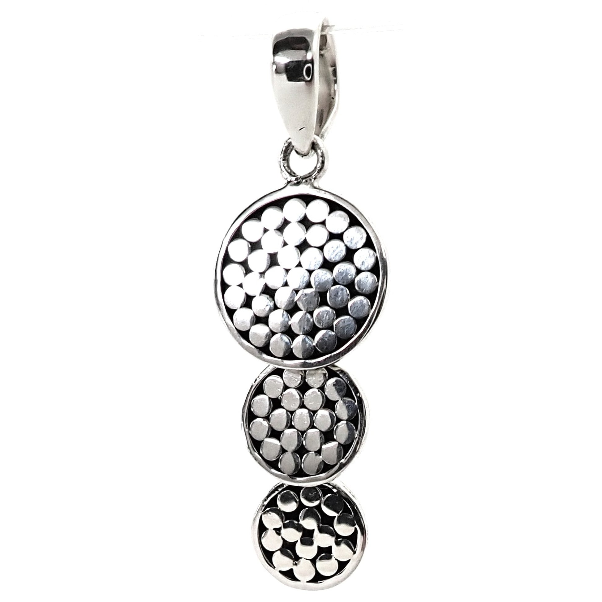 Sterling silver dangle pendant.