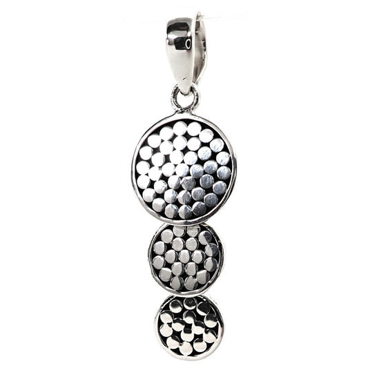 P841 SOHO .925 Sterling Silver Round Triple Drop Pendant