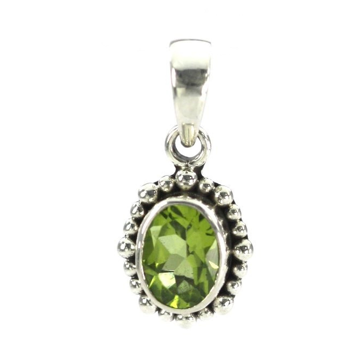Sterling silver and peridot pendant.
