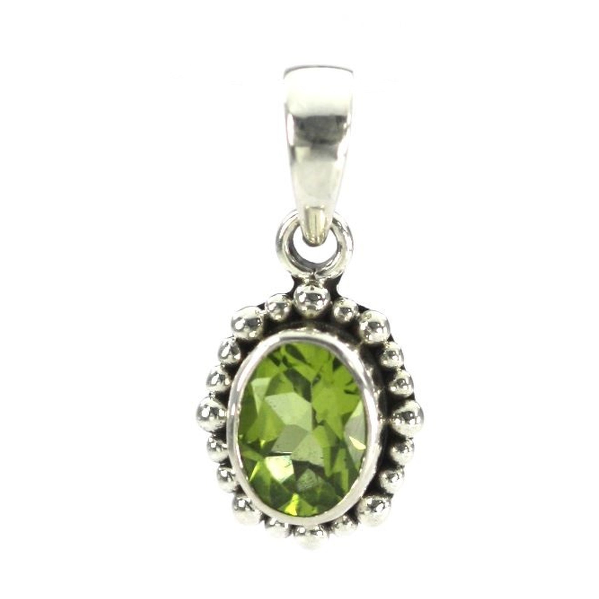 Sterling silver and peridot pendant.