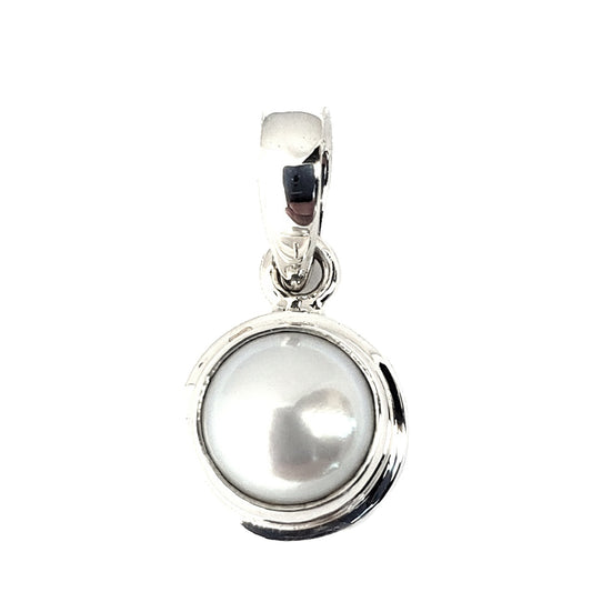 Sterling silver and pearl pendant.