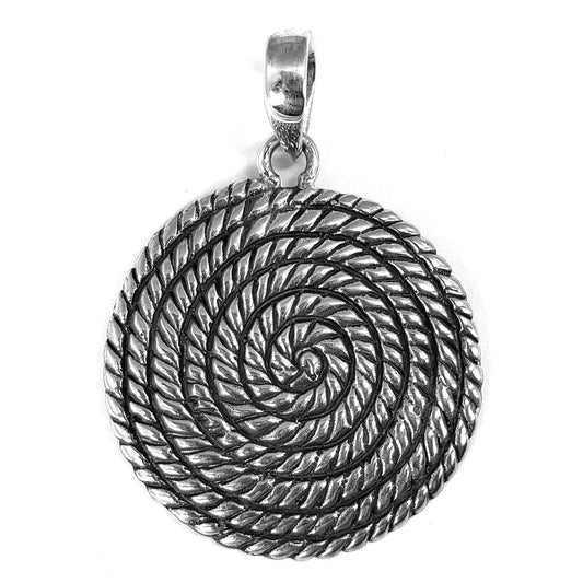 P880 ANYA .925 Sterling Silver Woven Spiral Bali Pendant