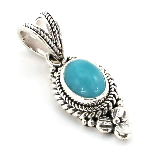Sterling silver and amazonite pendant.