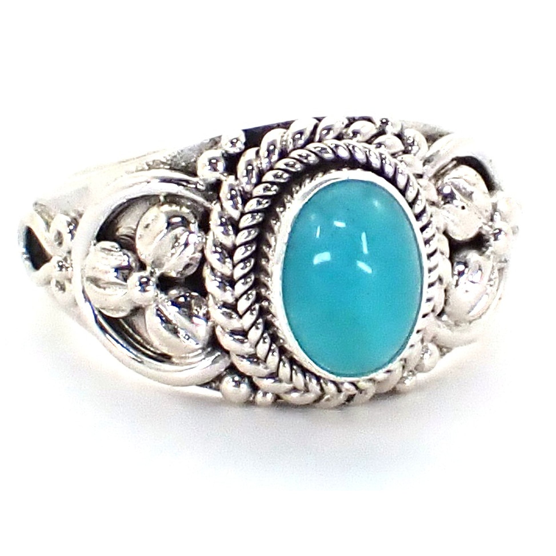 Sterling silver and amazonite ring.