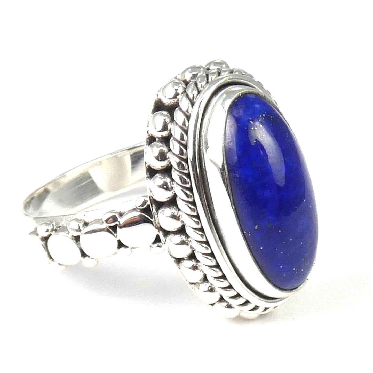 R007LA PADMA .925 Sterling Silver Ring with Lapis Lazuli