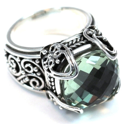 R243GA PADMA Ring with Bold Green Amethyst